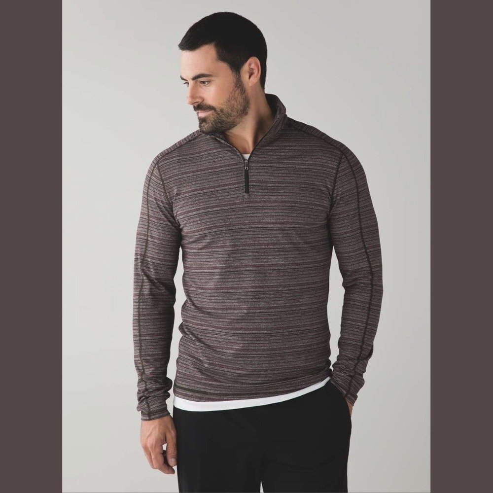Lululemon Surge Warm 1/2 Zip Pullover Mens XL Striped‎ Long Sleeve Gorpcore City